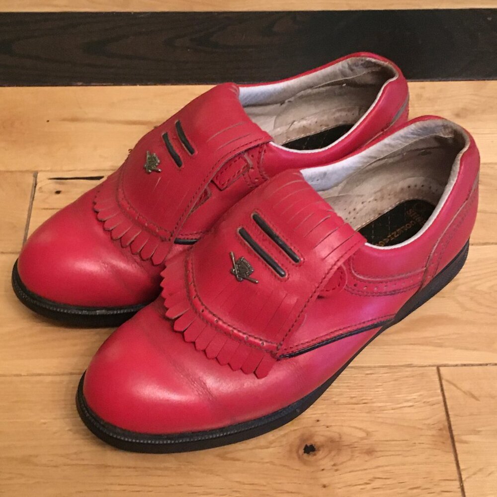 Copenhagen Shoes EU 39 Red Leather Kiltie Oxfords Flap Fringe Retro - Picture 3 of 8